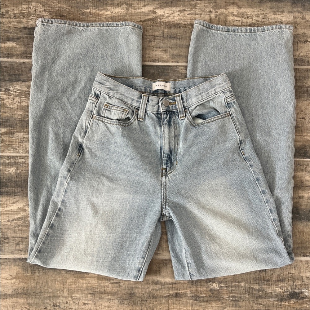 PacSun Light Wash Wide Leg Flare Jeans